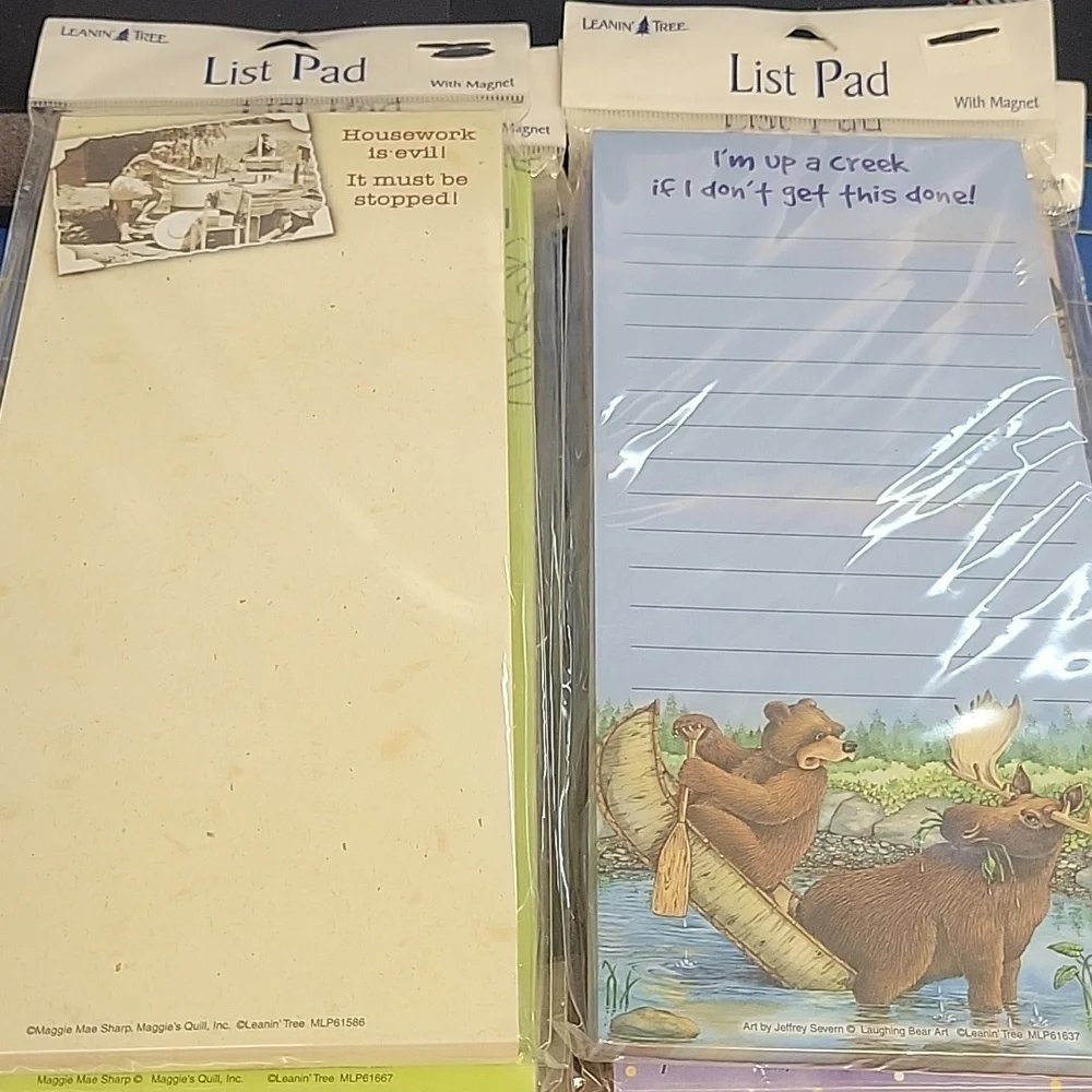 Bulk Of 11 Assorted Leanin Tree Funny 9x4 Magnetic List Pad New